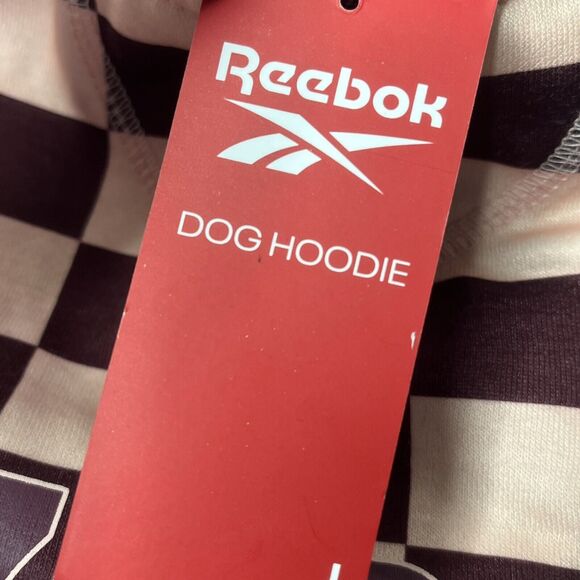 Reebok Pink Maroon Plaid Dog Hoodie Sweatshirt Size Large  (Chest 20-23”) - Picture 4 of 7